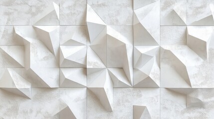 Obraz premium Smooth white 3D background with geometric plaster texture, seamless and abstract. 
