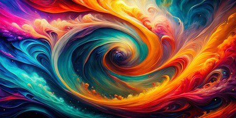 Mesmerizing Abstract Swirl: Vibrant Color Double Exposure Background
