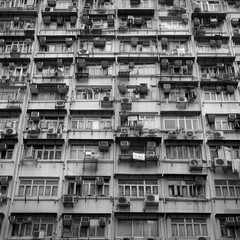 HK commercial building windows (B&W color)