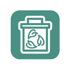 leaf and trashbin icon for graphic design