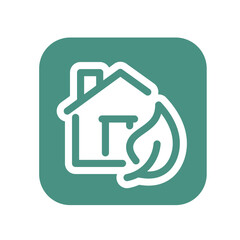 home and leaf icon for graphic design