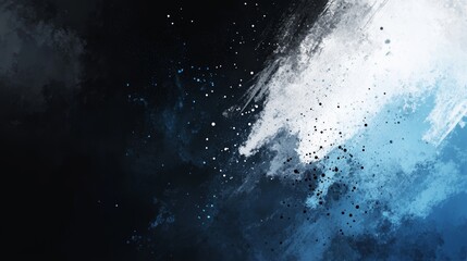 Fototapeta premium Abstract dark blue and white paint splatter background