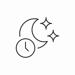 Night starts time schedule reminder icon vector sign