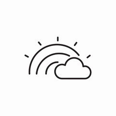 Rainbow weather condition forecast icon vector sign