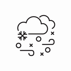 Winter snow weather forecast icon vector sign