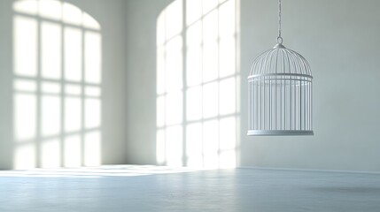 Symbolic Birdcage Reflecting Struggles of Freedom