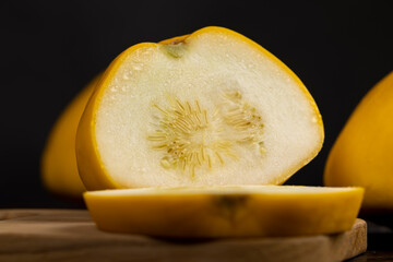 small pieces of delicious ripe yellow squash