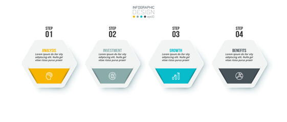 Infographic template business concept with step.
