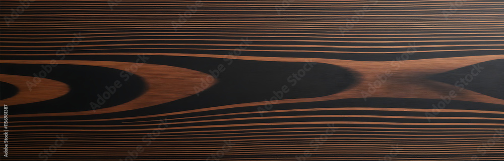 Aufkleber The Makassar Wood Panel Features An Exotic Dark Wood Texture With A Unique Repeating Pattern On A Stylish Banner. 00002