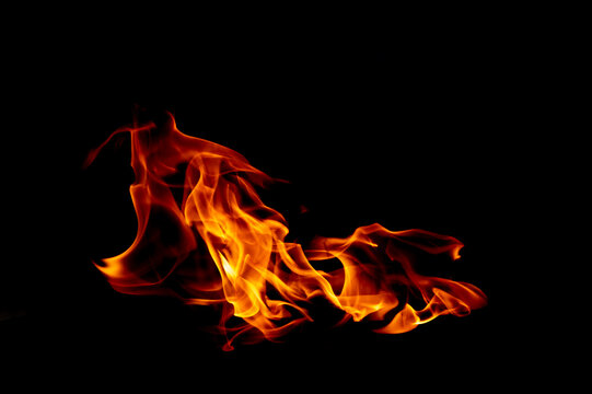 yellow, orange and red Fire flame isolated on background