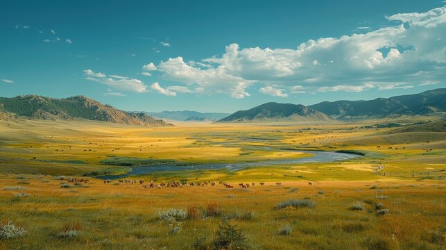 Naadam festival celebrations mongolia vast landscape nature aerial view cultural heritage