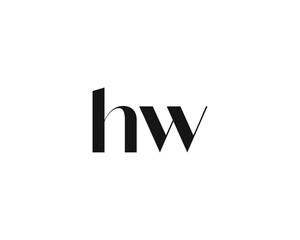 creative letter HW logo design template for company