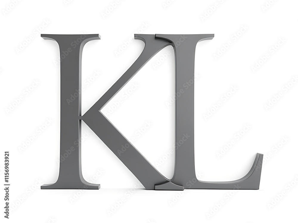 Poster The Letters K And L Are Isolated On A White Background In This Simple Yet Elegant Typographic Design Arrangement. 00002