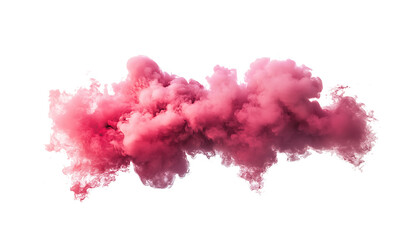 Vibrant  pink smoke cloud isolated on transparent or white background PNG ,


