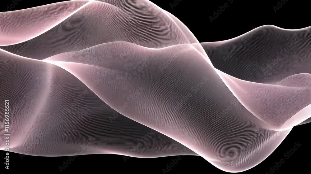 Wall mural fluid waves of light create a surreal abstract composition against a dark background