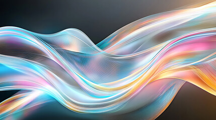 Dynamic waves of color abstract art digital creation contemporary design close-up view fluid motion for visual impact