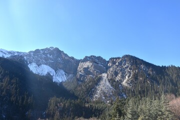 Four Girls Mountain or Siguniangshan as know as Switzerland travel location of China with sky background