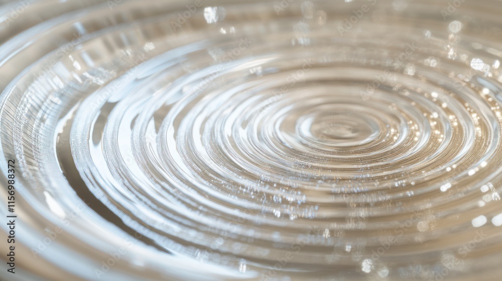 Leinwandbilder close-up of concentric ripples in clear water, creating a mesmerizing pattern.