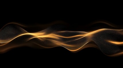 Obraz premium Abstract gold wave on black background