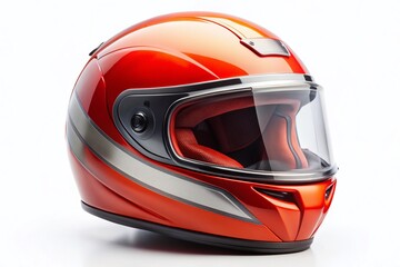 Fototapeta premium Modern Motorcycle Helmet, Safety Gear, Head Protection, Rider Equipment, White Background