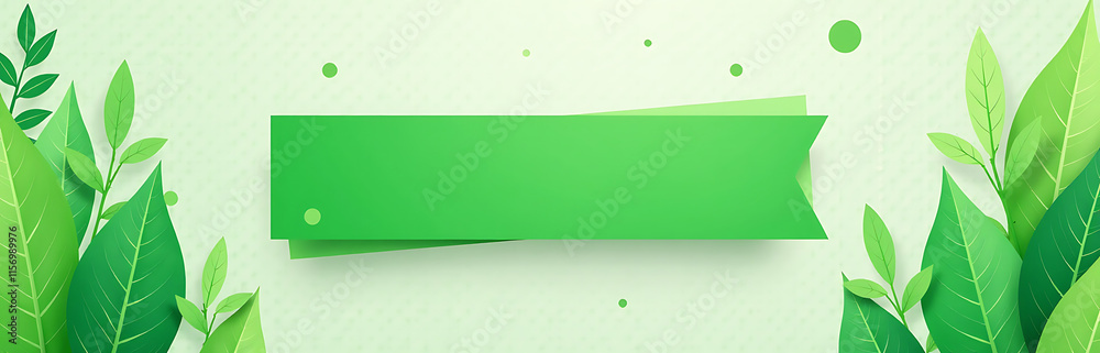 Aufkleber The Graphic Design Combines Green Smooth Colors With Abstract Lines And A Banner On A Textured Background Of Various Shapes. 00003