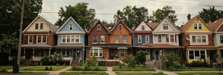 Colorful Homes in a Neighborhood Undergoing Gentrification Dynamics