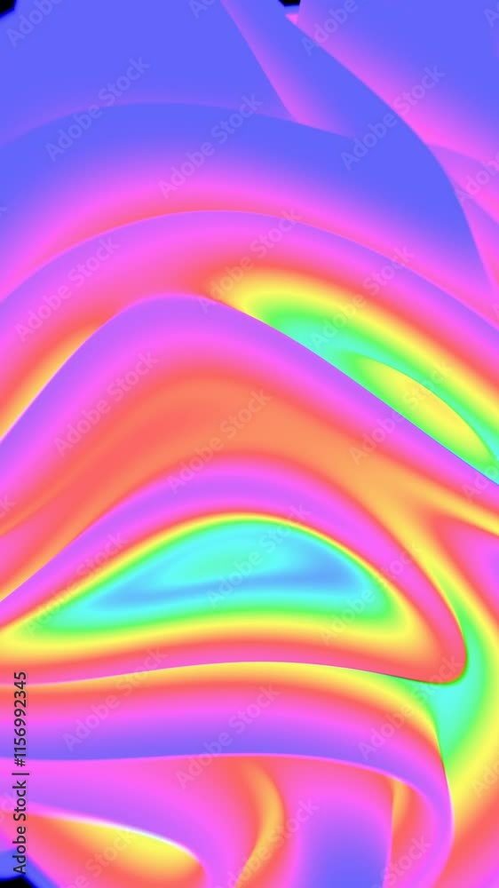Poster Vibrant Abstract Gradient with Soft Rainbow Curves