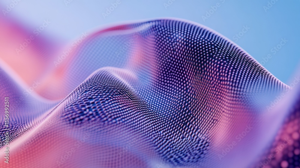 Poster abstract purple and pink flowing 3d digital wave pattern.