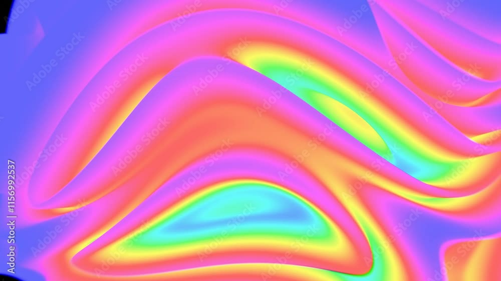 Poster vibrant abstract gradient with soft rainbow curves