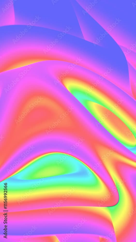 Poster Vibrant Abstract Gradient with Soft Rainbow Curves