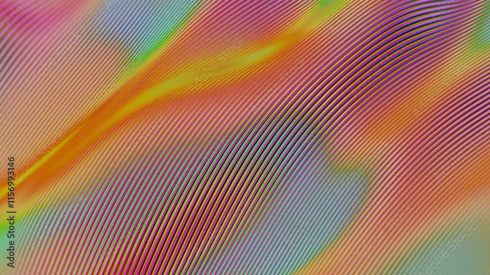 Poster Dynamic Abstract Landscape with Colorful Gradient Waves