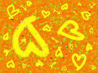 Red abstract pattern background with heart shape.