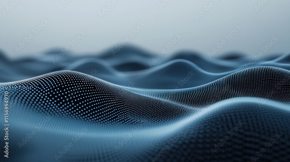Poster Abstract blue wave pattern background.