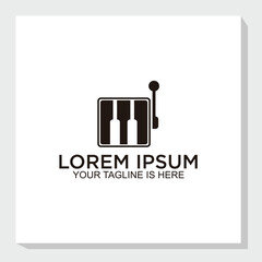 piano play logo design vector, music instrument logo design