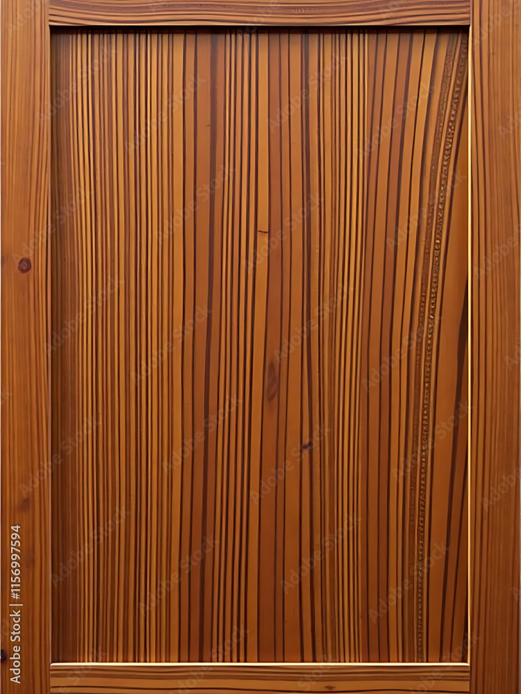 Poster The Cherry Wood Panel Features A Distinctive Textured Pattern Created By Interlocking Grain Lines. 00002