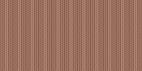 Fototapeta premium Seamless pattern of wool knitting in mocha mousse color, sweater texture with vertical stripes. Abstract background of knitwear cloth fabric, material of woven wool for clothing, vector illustration