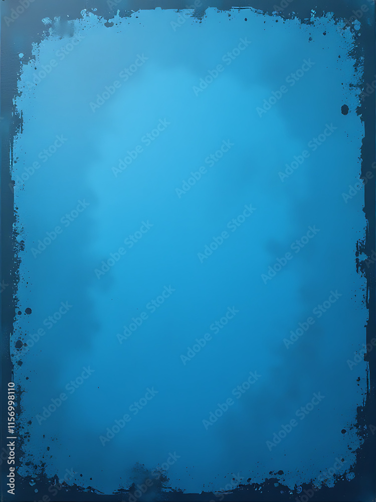 Poster the blue wall background has a dark grungy border and vintage texture design for added visual intere