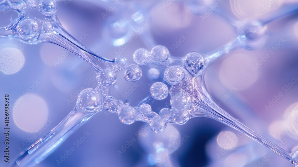 Poster abstract close-up of interconnected spheres and tubes, resembling a molecular structure, set against