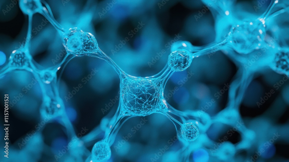 Leinwandbilder microscopic view of interconnected nodes, resembling a neural network or molecular structure, with a