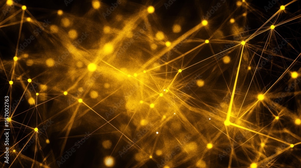 Poster abstract golden network connection.