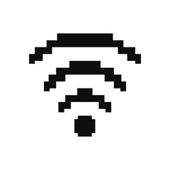 Pixelated WiFi Signal Icon Isolated Vector Illustration