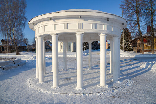White Rotunda on a winter day. Myshkin. Yaroslavl region, Russia
