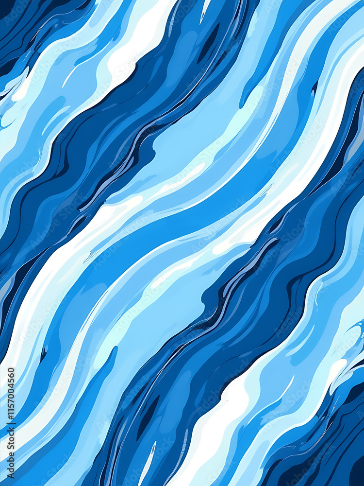 Aufkleber The Abstract Pattern Features A Blend Of Smooth Curves And Sharp Lines In Shades Of Blue Creating A Dynamic Design Effect. 00003