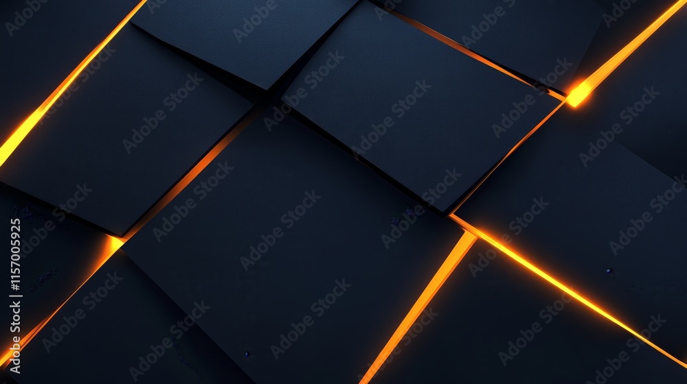 Poster Abstract dark background with glowing lines