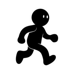 Run people icon in flat style. Jump vector illustration on white isolated background. Fitness business concept.