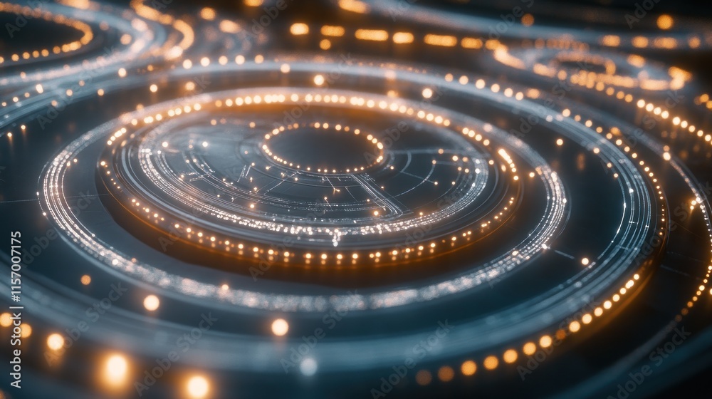 Poster abstract glowing circular technology background. (2)