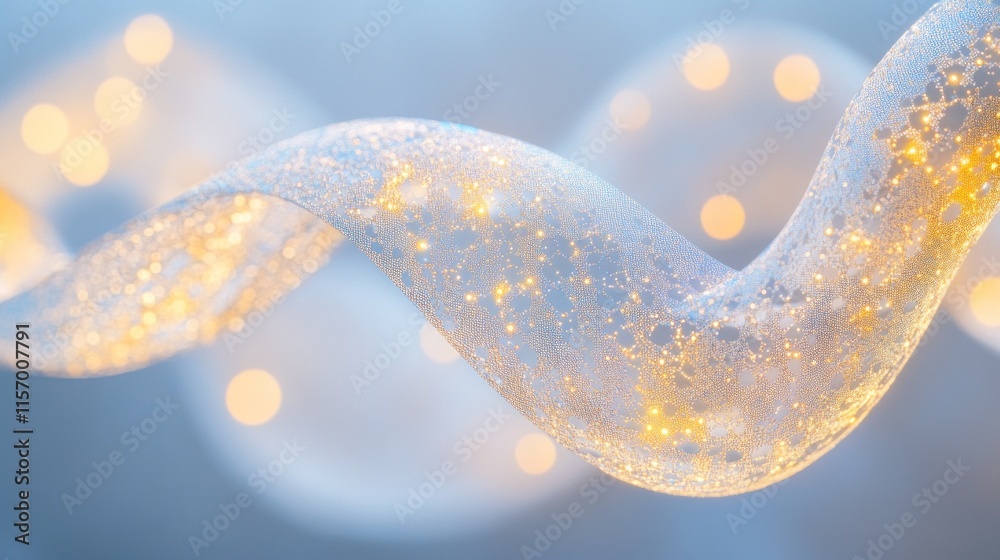 Aufkleber abstract swirling light ribbon with bokeh effect.