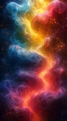 Fototapeta premium Colorful abstract art representing love during Valentine's Day celebration with vibrant cosmic elements