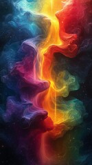 Fototapeta premium Vibrant cosmic pattern representing love and connection on Valentine's Day