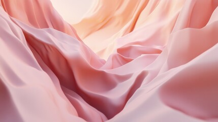 Obraz premium Abstract pink fabric flowing in gentle waves.